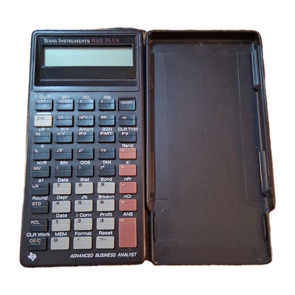 Texas Instruments BA II Plus Financial Calculator w/Slide Cover Tested Works